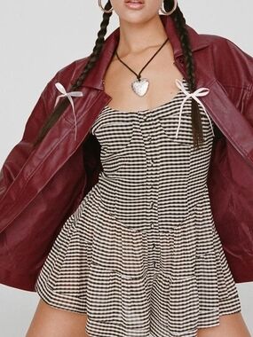 Princess Polly Burgundy Callie Faux Leather Jacket Sz 12